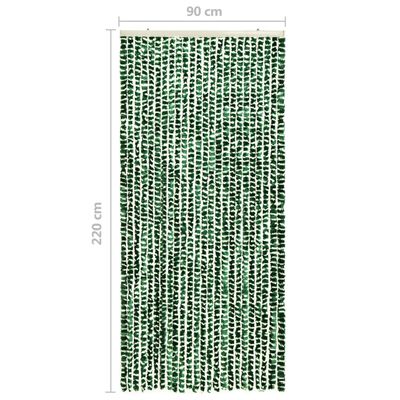 vidaXL insektgardin 90x220 cm chenille grøn og hvid