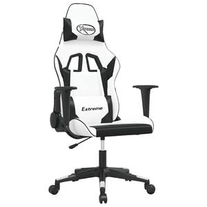 vidaXL gamingstol m. massagefunktion kunstl&aelig;der hvid og sort