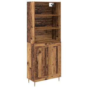 vidaXL Highboard Gammelt tr&aelig; 69,5 x 34 x 180 cm Konstrueret tr&aelig;