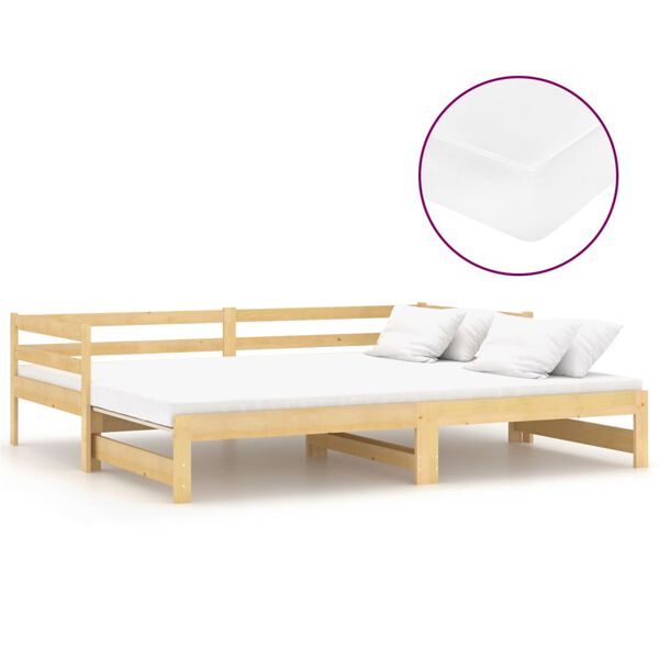 vidaXL daybed med udtr&aelig;k 2x(90x200) cm massivt fyrretr&aelig;