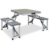 vidaXL foldbart campingbord med 4 siddepladser st&aring;l aluminium