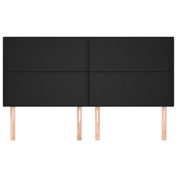 vidaXL sengegavl sort 160x5x118/128 cm kunstl&aelig;der