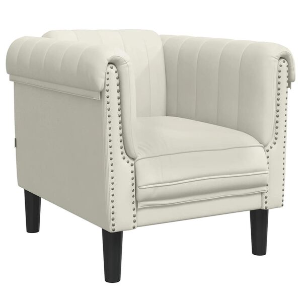 vidaXL sofastol velour cremefarvet