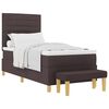 vidaXL Box spring seng med hovedg&aelig;rde M&oslash;rkebrun 200 x 90 cm Stof