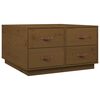 vidaXL sofabord 80x80x45 cm massivt fyrretr&aelig; gyldenbrun
