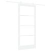 vidaXL Skyded&oslash;r ORKDAL Hvid 93 x 202 cm Massivt fyrretr&aelig; og glas
