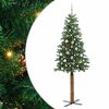 vidaXL Slankt Juletr&aelig; Gr&oslash;n 210 cm PVC og Massiv Fyrretr&aelig;