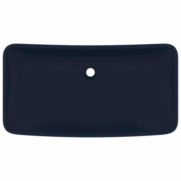 vidaXL luksuri&oslash;s h&aring;ndvask 71x38 cm rektangul&aelig;r keramik mat m&oslash;rkebl&aring;