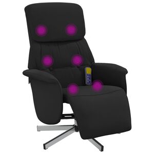 vidaXL massagestol med fodst&oslash;tte stof sort