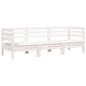vidaXL 3-personers havesofa massivt fyrretr&aelig; hvid