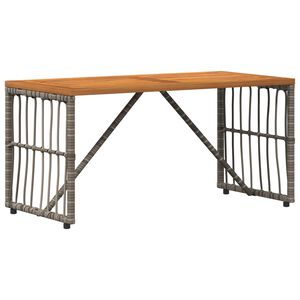 vidaXL Udend&oslash;rs Bord Gr&aring; 80 x 40 x 40 cm St&aring;l og Polyrattan