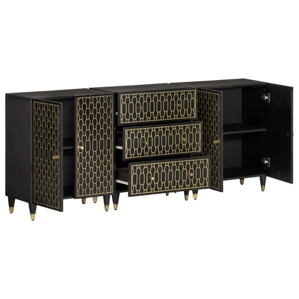 vidaXL skabe 3 stk. 60x33x75 cm massivt mangotr&aelig;