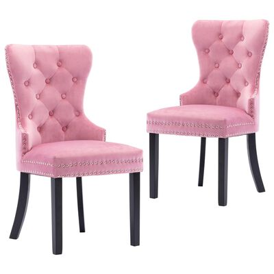 vidaXL spisebordsstole 2 stk. fløjl pink