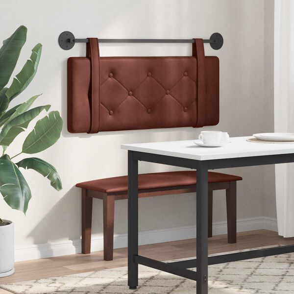 vidaXL H&aelig;ngende Hovedgavl V&aelig;gmonteret Skinnende Brun 100 cm Antik PU