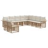 vidaXL Udend&oslash;rs sofagruppe 10 pcs Naturlig og Creme Hvid Polyester