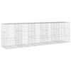 vidaXL gabionkurv med cover 500x100x150 cm galvaniseret jern