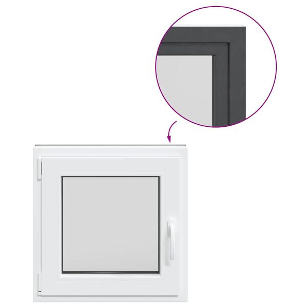 vidaXL k&aelig;ldervindue RISOR 60x60 cm Tilt&Drej DIN venstre antracitgr&aring;