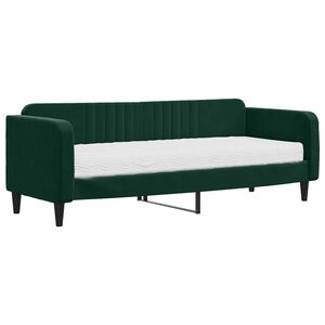 vidaXL daybed med madras 80x200 cm velour m&oslash;rkegr&oslash;n