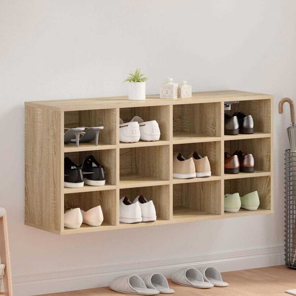 vidaXL Sko skab med hylde Sonoma eg 103 x 30 x 51 cm Konstrueret tr&aelig;