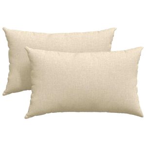vidaXL Sofapuder 2 stk. Stof Creme 50 x 30 cm