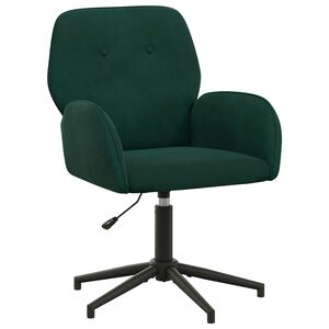 vidaXL Svingbar skrivebordsstol 54 x 55 x 90 cm M&oslash;rkegr&oslash;n Fl&oslash;jl