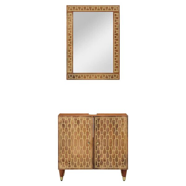 vidaXL badev&aelig;relsesm&oslash;bels&aelig;t 2 dele massivt mangotr&aelig;