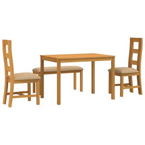 vidaXL Spisestues&aelig;t 4 stk. Beige Massivt Eg Tr&aelig;