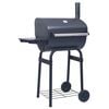 vidaXL kulgrill/rygegrill med bundhylde sort