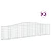 vidaXL buede gabionkurve 3 stk. 400x30x80/100 cm galvaniseret jern