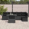 vidaXL Havesofa S&aelig;t med pude 7 pcs Sort Poly rattan
