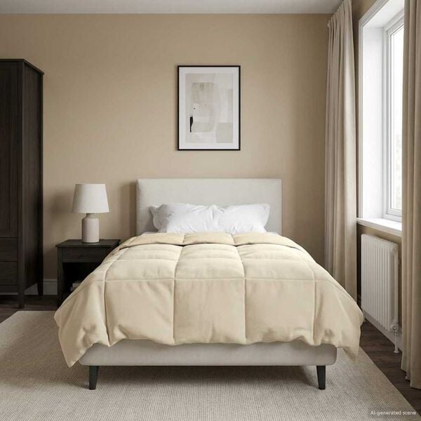 vidaXL Vinter dyne Quilting Creme 140 x 200 cm Mikrofiber