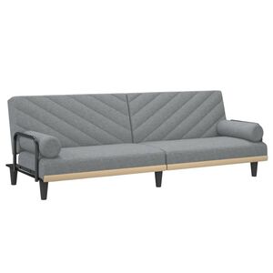 vidaXL sovesofa med arml&aelig;n stof lysegr&aring;