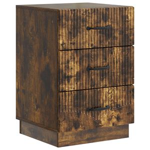 vidaXL Natskab med skuffe R&oslash;get eg 43 x 41 x 63,5 cm Konstrueret tr&aelig;