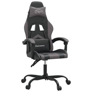 vidaXL gamingstol kunstl&aelig;der sort og gr&aring;