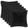 vidaXL Pude med pude HEERLEN 6 stk. Sort PV Fleece
