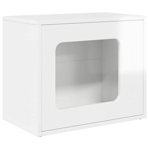 vidaXL Kat Hus Gloss Hvid 51 x 30 x 42,5 cm Konstrueret tr&aelig;