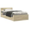 vidaXL sengeramme med sengegavl 90x190 cm konstrueret tr&aelig; sonoma-eg
