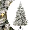 vidaXL Kunstigt Hinged Juletr&aelig; Gr&oslash;n og Hvid 270 cm PVC og St&aring;l