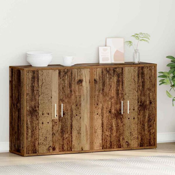 vidaXL Sideboard 2 pcs Gammelt tr&aelig; 60 x 31 x 70 cm Konstrueret tr&aelig;