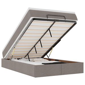 vidaXL osmannisk sengeramme med madras 120x190 cm stof gr&aring;brun