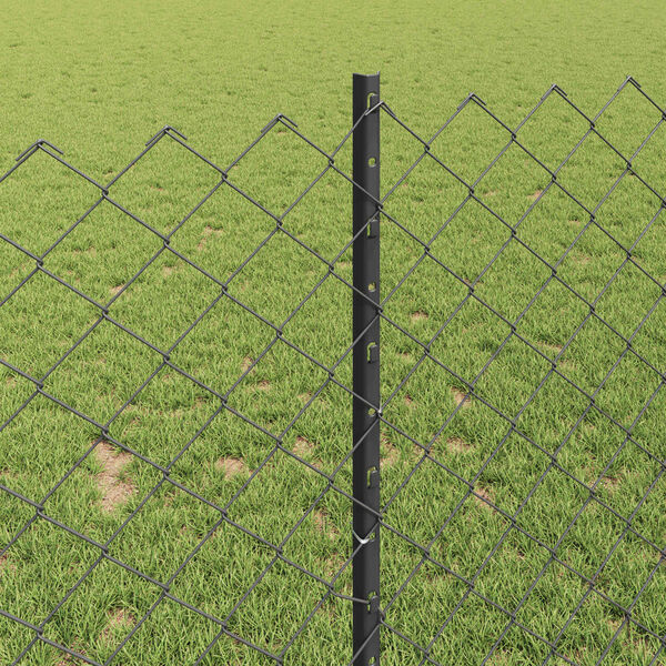 vidaXL Hegn med post Gr&aring; 1 x 25 m St&aring;l