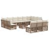 vidaXL Havesofa S&aelig;t 14 stk. Beige polyrattan