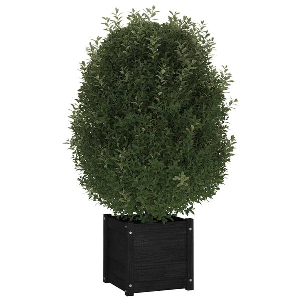 vidaXL plantekasse 40x40x40 cm massivt fyrretr&aelig; sort