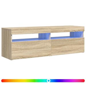 vidaXL tv-bord med LED-lys 120x35x40 cm sonoma-eg