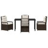 vidaXL Have Spisebordss&aelig;t 5 pcs Brun polyrattan