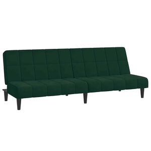 vidaXL 2-personers sovesofa fl&oslash;jl m&oslash;rkegr&oslash;n