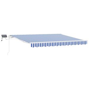 vidaXL Udtr&aelig;kkelig markise Bl&aring; og Hvid 350 x 250 cm