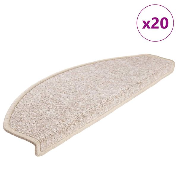 vidaXL trappem&aring;tter 20 stk. 65x24x4 cm taupe halvrund store