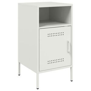 vidaXL sengebord 36x39x68 cm st&aring;l hvid