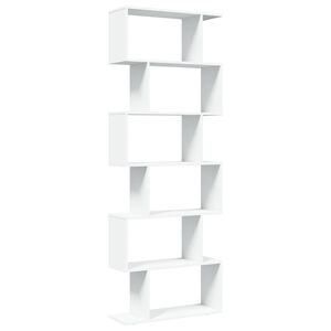 vidaXL bogreol/rumdeler 70x24x193 cm 6 niveauer konstrueret tr&aelig; hvid